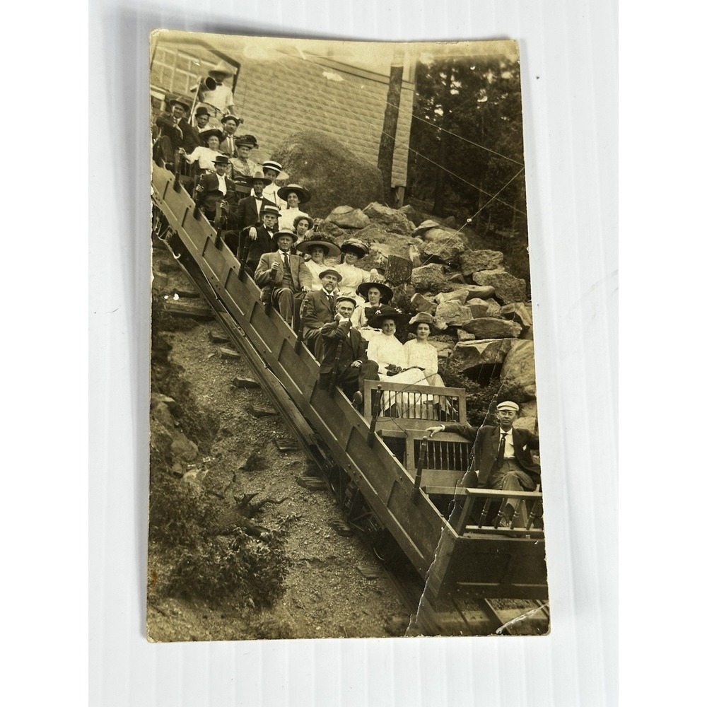 Antique 1920's Mt‎ Manitou Scenic Incline Trip Photo Postcard No Writing Blank